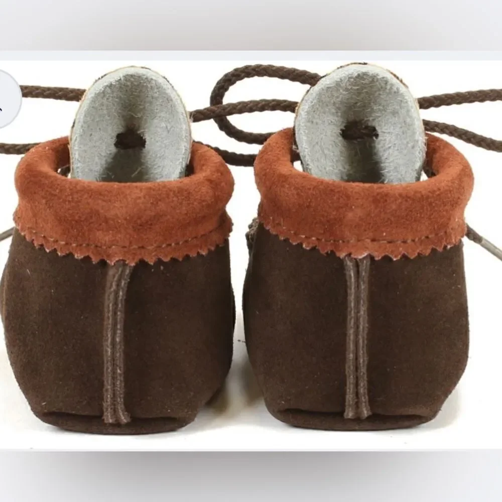 Itasca Leathergoods Baby/Infant Wapsi 'Meow' Leopard Moccasin/Shoes. Large. NWOT